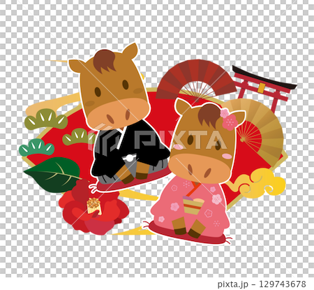 2026年馬年賀年卡 2026年馬年賀年卡 129743678