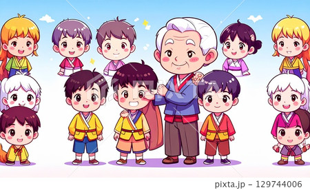 おじいさんと孫 129744006