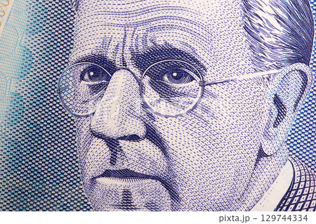 Harry Ferguson a closeup portrait from Northern Irish money Harry Ferguson a closeup portrait from Northern Irish money 129744334