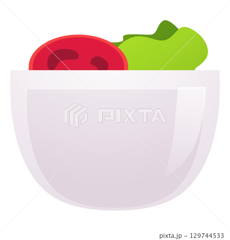Fresh vegetable salad in bowl vector flat icon, vegetarian nutrition, natural food, cafe restaurant menu, vitamin dish 129744533
