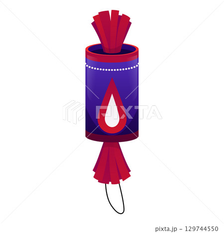 Party popper candy shape, cartoon party firecracker vector icon, festive holiday surprise explosive pyrotechnic tool 129744550
