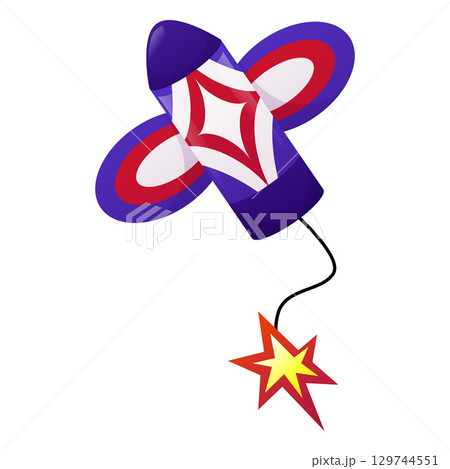 Firework rocket petard explosion with burning wick, vector cartoon party firecracker launch, festival pyrotechnic tool Firework rocket petard explosion with burning wick, vector cartoon party firecracker launch, festival pyrotechnic tool 129744551