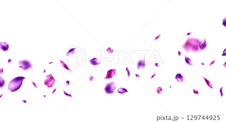 Petals falling on abstract floral background with beautiful petal pattern on greeting card. Vector illustration. 129744925