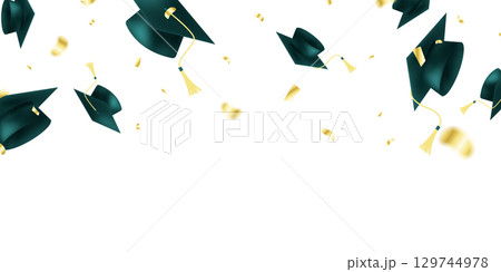 graduation design background realistic graduation hat Congratulations to the graduate vector illustration graduation design background realistic graduation hat Congratulations to the graduate vector illustration 129744978