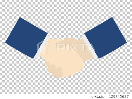Business handshake illustration symbolizing partnership and contract 129745627