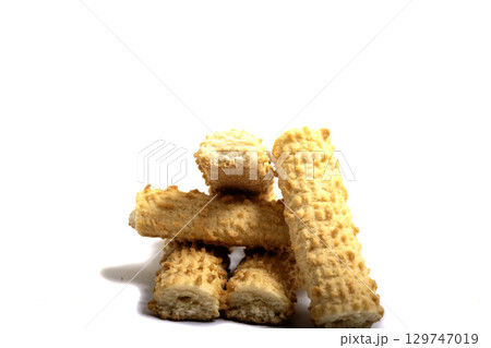 cookie isolated on white background.  Sweet biscuits. 129747019
