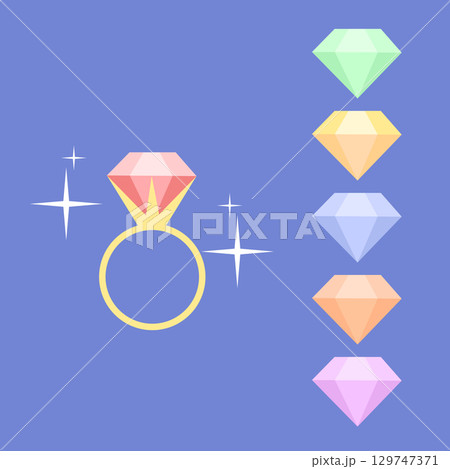 Vector Set of Wedding Ring Options in Cartoon Style Illustration Vector Set of Wedding Ring Options in Cartoon Style Illustration 129747371