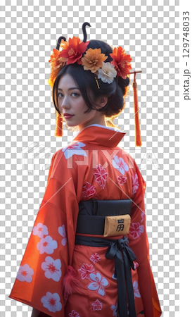 一個穿著和服的女人 一個穿著和服的女人 129748033