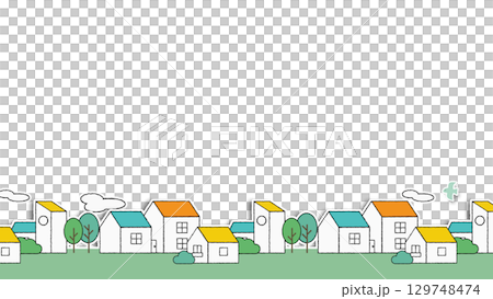 Cityscape illustration: Horizontal row version Cityscape illustration: Horizontal row version 129748474