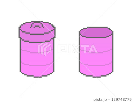 ゴミ箱_ドット絵(ピンク) 129748779
