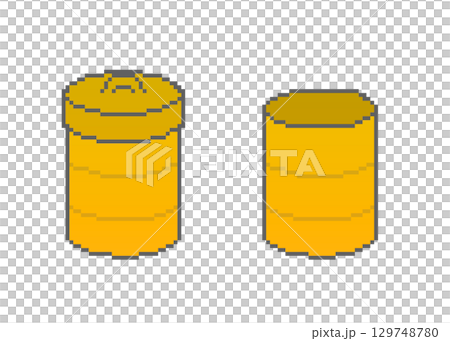 垃圾桶_像素藝術（黃色） 129748780