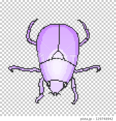 黄金虫_ドット絵(紫) 129748942