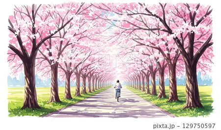 自転車と春の光 129750597