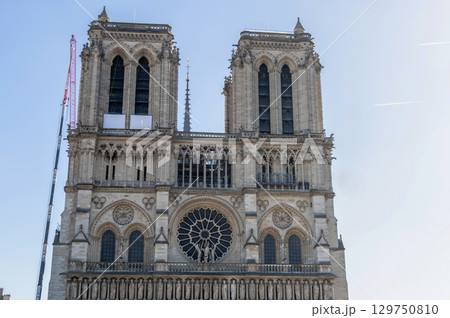 Newly restored Notre Dame Cathedral in Paris after the fire Newly restored Notre Dame Cathedral in Paris after the fire 129750810