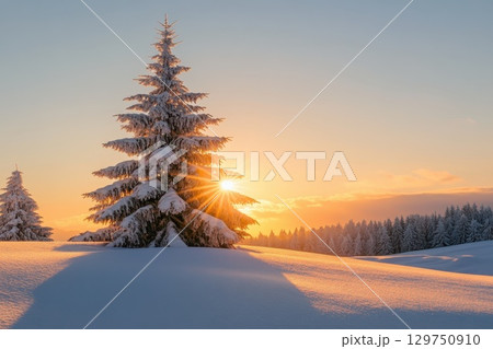 winter landscape in mountains winter landscape in mountains 129750910