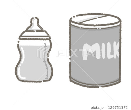 赤ちゃんのミルクのイラスト 赤ちゃんのミルクのイラスト 129751572