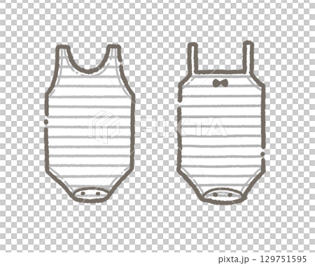 Illustration of a baby's summer romper Illustration of a baby's summer romper 129751595