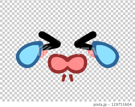 Crying yellow round face icon illustration material Crying yellow round face icon illustration material 129751604