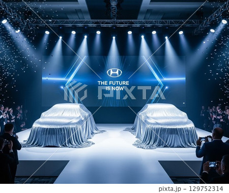 AI生成　ビジネスイメージ　新型車発表会 129752314