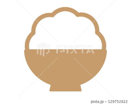 ご飯のアイコン（白飯のシルエット） 129752822