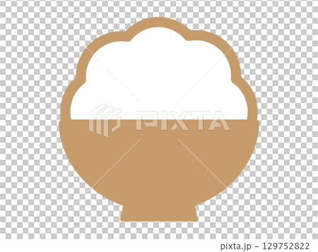 ご飯のアイコン（白飯のシルエット） 129752822