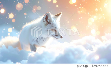 光に包まれた白い狐 光に包まれた白い狐 129753467