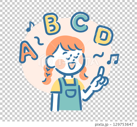 Girl singing English songs 129753647