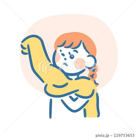 セーターに着替える女の子 129753653