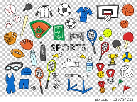 手繪運動插圖集 手繪運動插圖集 129754212