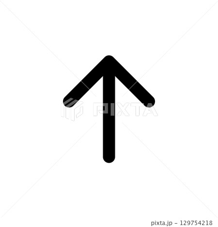 シンプルな先の丸い黒い矢印 シンプルな先の丸い黒い矢印 129754218