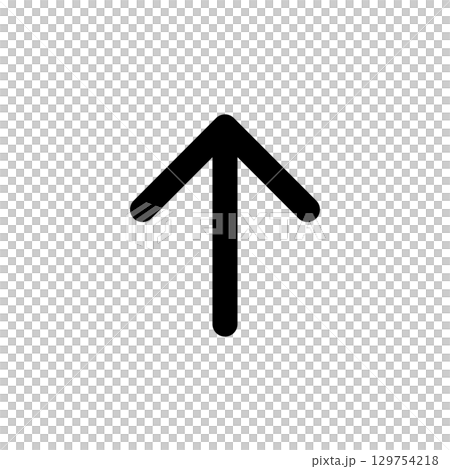 シンプルな先の丸い黒い矢印 シンプルな先の丸い黒い矢印 129754218