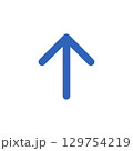 シンプルな先の丸い青い矢印 129754219