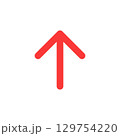シンプルな先の丸い矢印 129754220