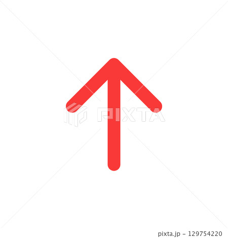 シンプルな先の丸い矢印 シンプルな先の丸い矢印 129754220