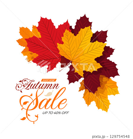 Vector Autumn Leaves Sale 129754548