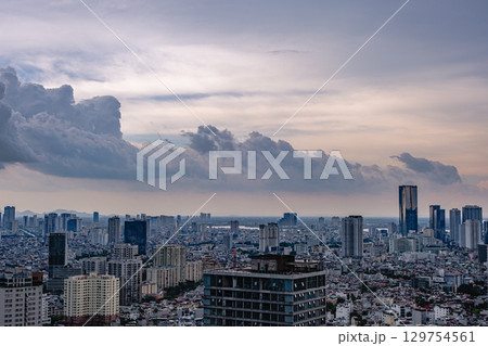 Tropical Storm Clouds above Hanoi Skyline 129754561