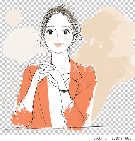 Hand-drawn illustration of a woman 129754669