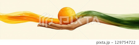 Vibrant Orange and White Flowers against a Bright Blue Sky Capturing Nature Beauty 129754722