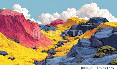 Vibrant Orange and White Flowers against a Bright Blue Sky Capturing Nature Beauty 129754775