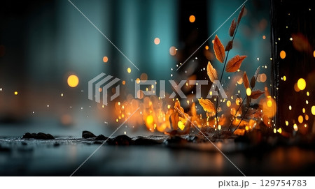 Vibrant Orange and White Flowers against a Bright Blue Sky Capturing Nature Beauty 129754783