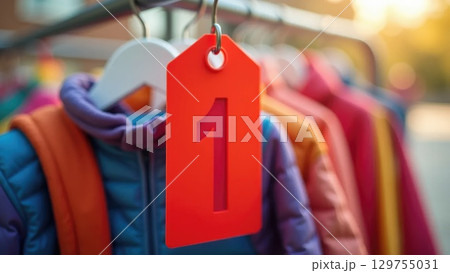 Colorful Plastic Coat Tag on Hanger, Fun Back-to-School Theme Colorful Plastic Coat Tag on Hanger, Fun Back-to-School Theme 129755031