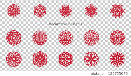 紋様みたいな装飾デザインのセット_1 129755076
