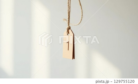 Minimalist Wooden Coat Tag on Rope, Clean Scandinavian Style Minimalist Wooden Coat Tag on Rope, Clean Scandinavian Style 129755120
