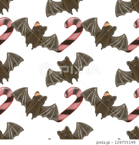 Hand drawn collection of Halloween seamless patterns. Ghosts, skulls, bats, pumpkins, spider, and candies, Trendy and kawaii repeatable background for Halloween and autumn holidays. Hand drawn collection of Halloween seamless patterns. Ghosts, skulls, bats, pumpkins, spider, and candies, Trendy and kawaii repeatable background for Halloween and autumn holidays. 129755149