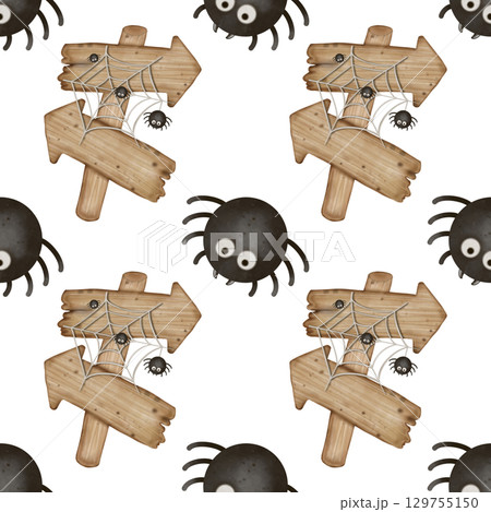 Hand drawn collection of Halloween seamless patterns. Ghosts, skulls, bats, pumpkins, spider, and candies, Trendy and kawaii repeatable background for Halloween and autumn holidays. Hand drawn collection of Halloween seamless patterns. Ghosts, skulls, bats, pumpkins, spider, and candies, Trendy and kawaii repeatable background for Halloween and autumn holidays. 129755150