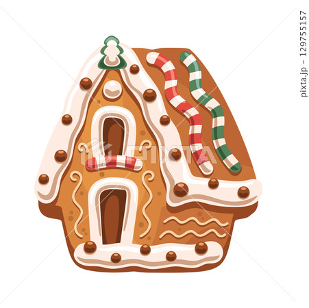 Gingerbread house traditional Christmas biscuit 129755157