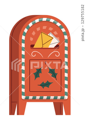 Steel Christmas mailbox with letters 129755182