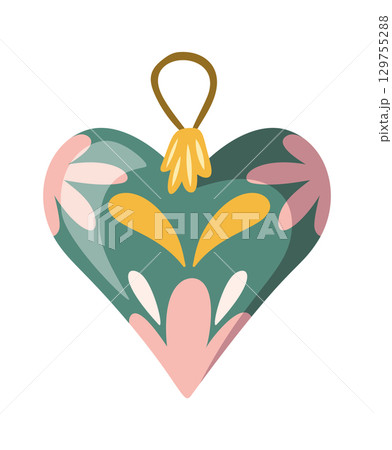 Christmas ornament heart shaped design Christmas ornament heart shaped design 129755288