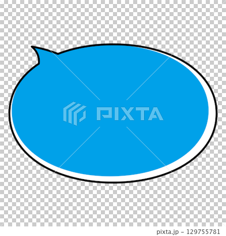 Simple speech bubble illustration, horizontal, oval 129755781