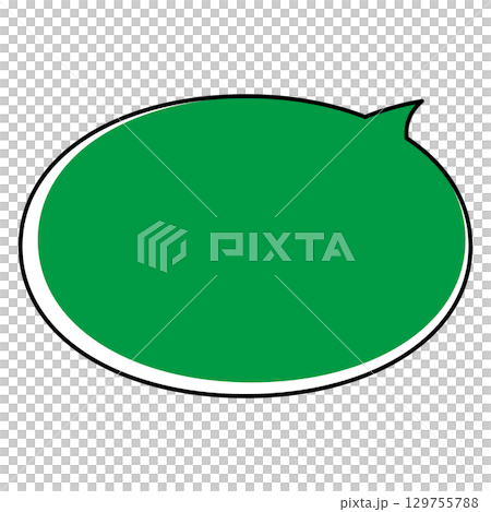 Simple speech bubble illustration, horizontal, oval 129755788